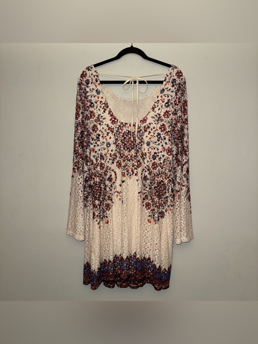 XHILARATION women’s multi floral long sleeve dress with tie back Sz XXL ✨